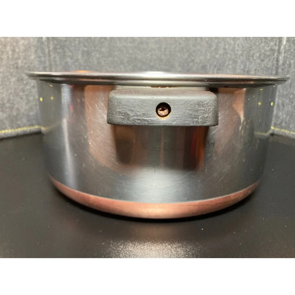 Vintage Ekcoware Stainless Steel Stockpot Thick Copper Bottom Made in USA 4.5 QT